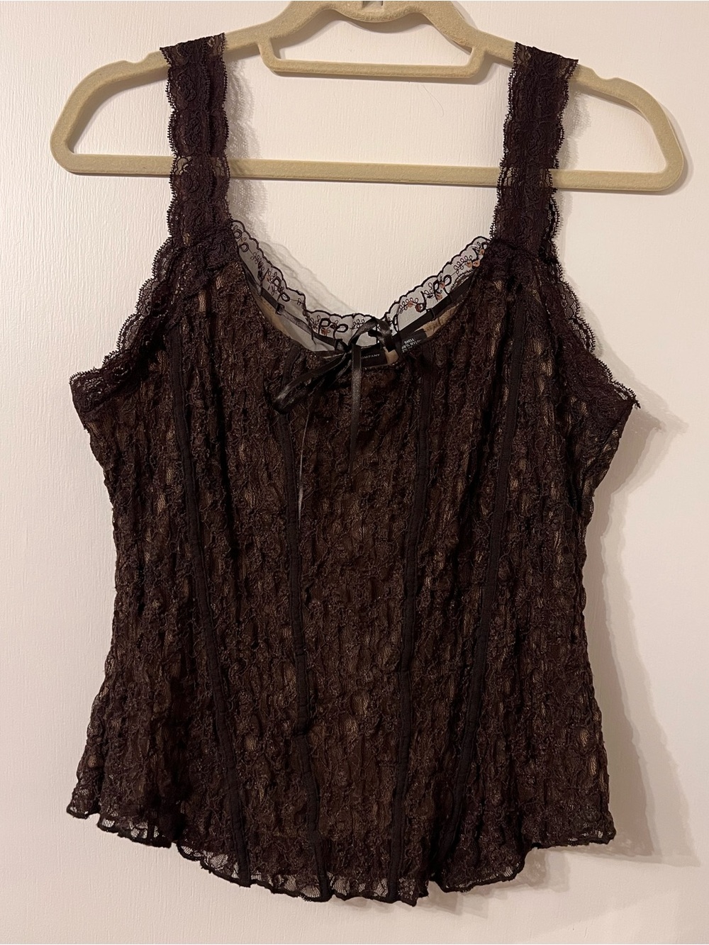 Y2K BROWN LACE CORSET STYLE NY&CO VINTAGE TANK TOP ✨